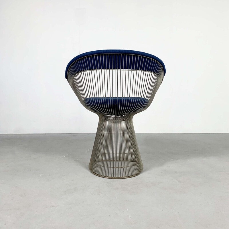 Vintage blue armchair by Warren Platner for Knoll, 1960s