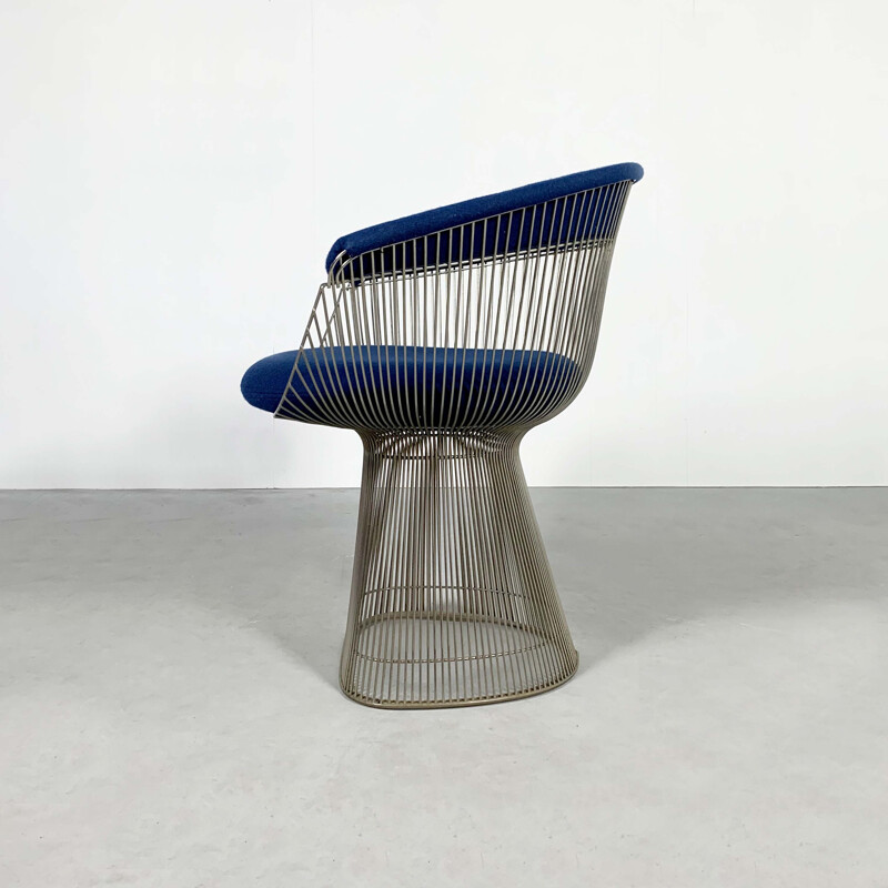 Vintage blue armchair by Warren Platner for Knoll, 1960s