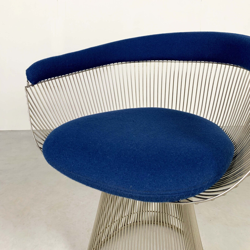 Vintage blue armchair by Warren Platner for Knoll, 1960s