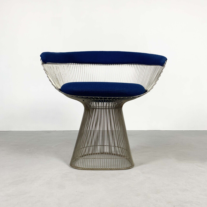 Vintage blue armchair by Warren Platner for Knoll, 1960s