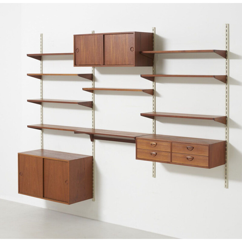 Vintage FM Wall Unit in Teak by Kai Kristansen, Denmark - 1960s