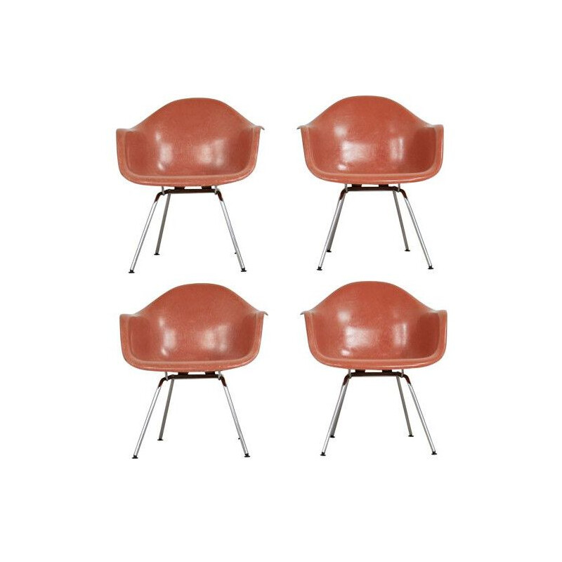 Lot de 4 fauteuils vintage DAX de Charles & Ray Eames pour Herman Miller 1970