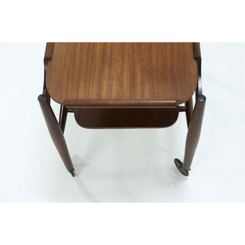 Carrello di servizio vintage in teak Danimarca, 1960