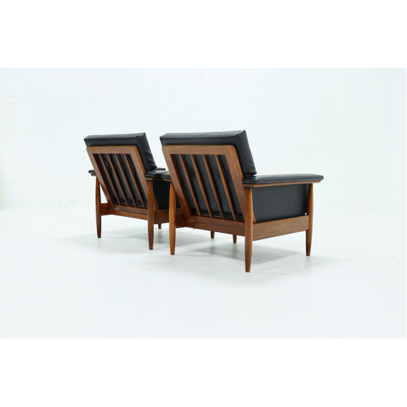 Pair of  Mid Century Scandinavian Teak Armchairs 1960s