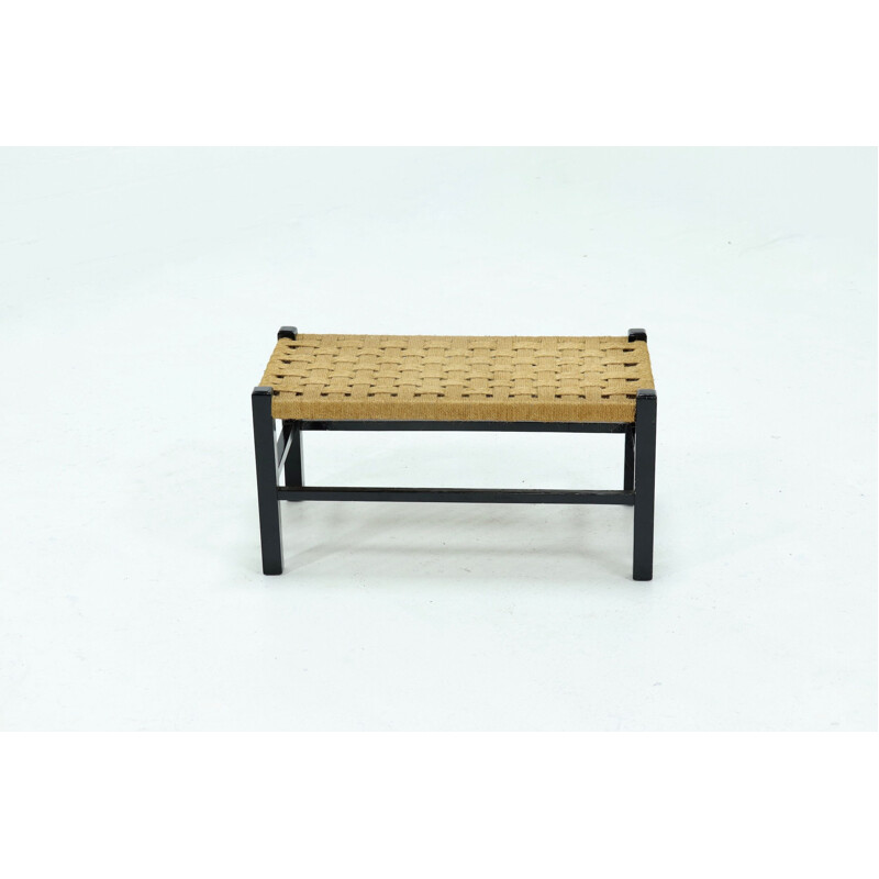 Banc de cordes tissées vintage Scandinavie 1960