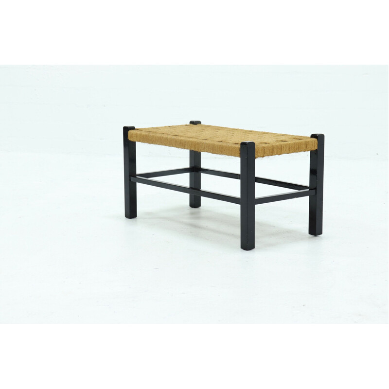 Banc de cordes tissées vintage Scandinavie 1960