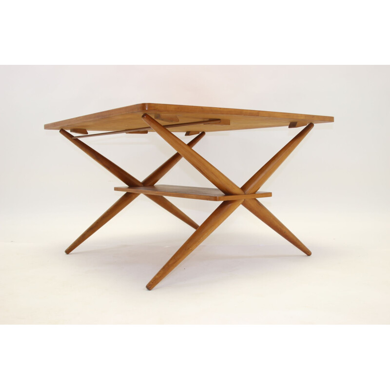 Vintage Teak Salon adjustable to Dinner table Scandinavian