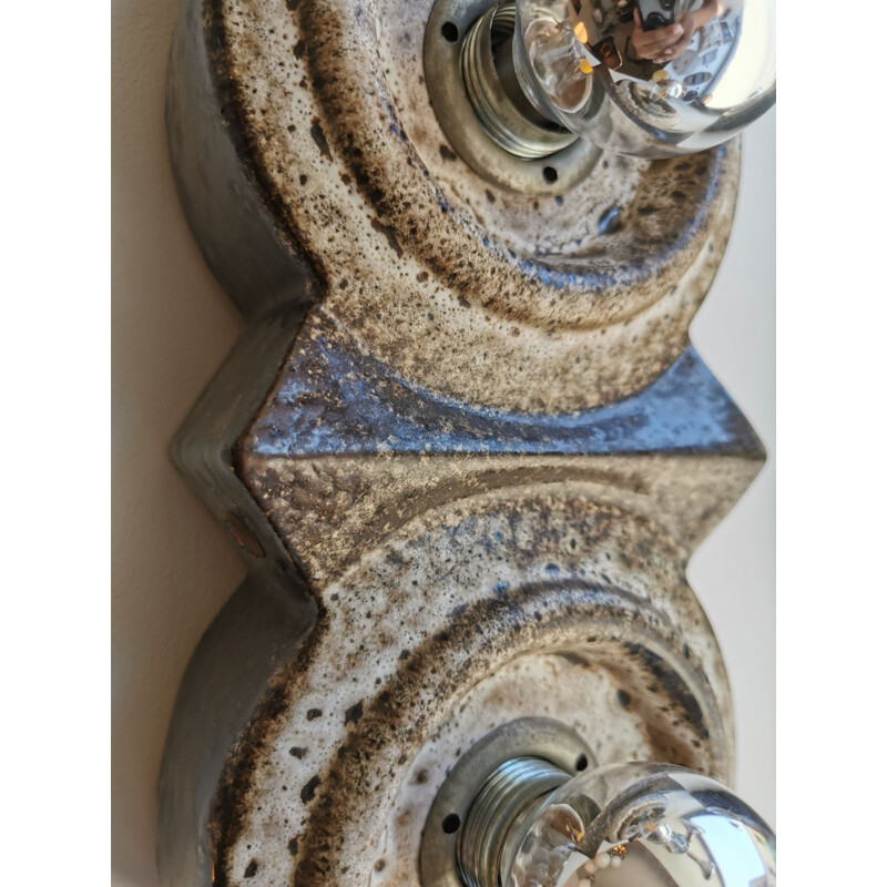 Set of 3 vintage german ceramic wall lights