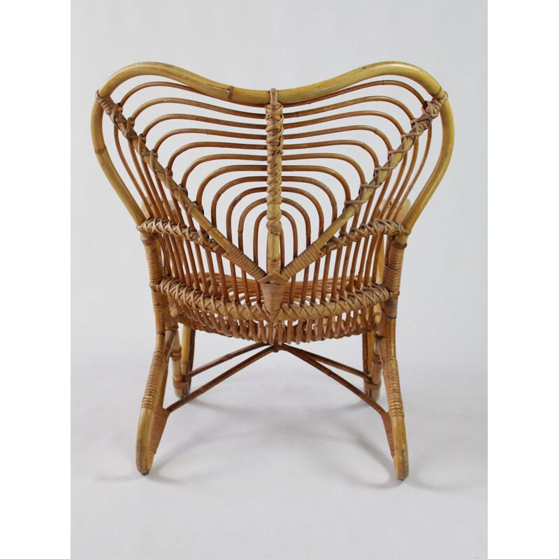 Mid century rattan chair by Trio Noordwolde Holland 1960