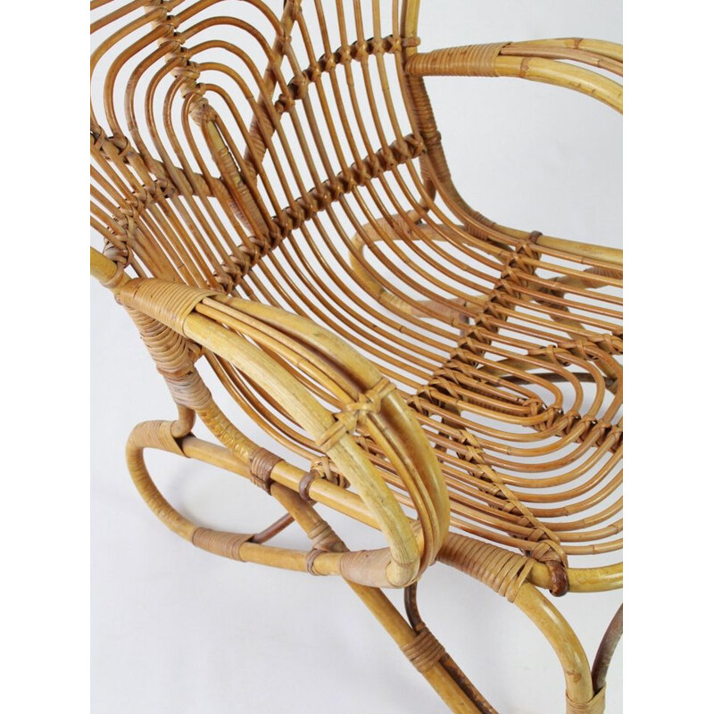 Mid century rattan chair by Trio Noordwolde Holland 1960
