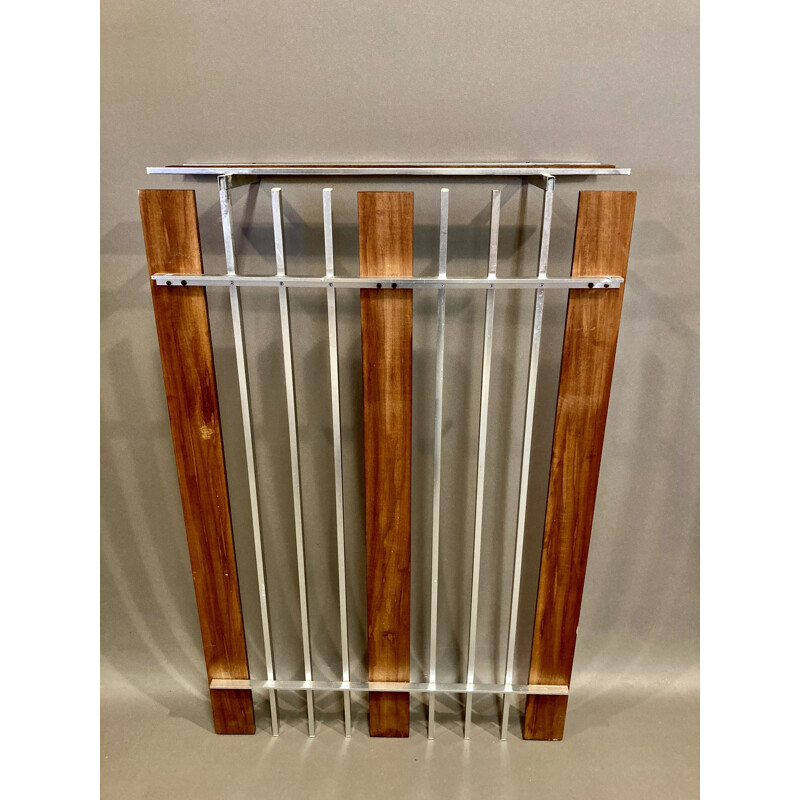 Vintage teak and metal 1950's coat rack