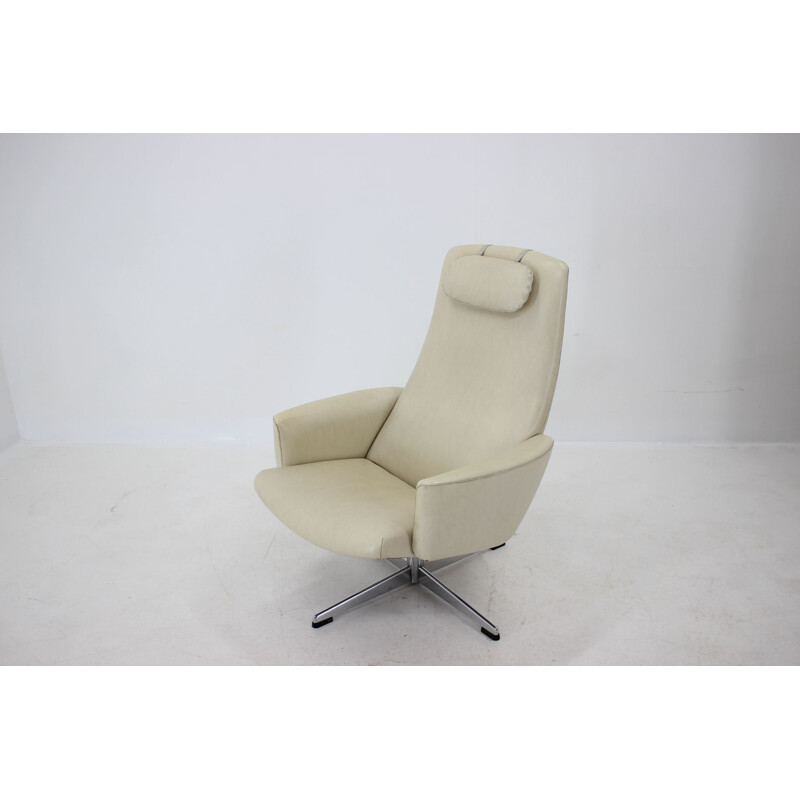 Vintage draaibare fauteuil voor Asko Zweden beige 1970