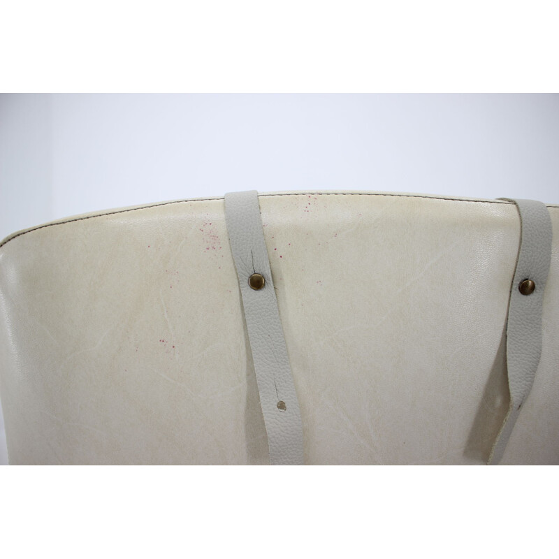 Cadeira de braços giratória Vintage para Asko Sweden beige 1970