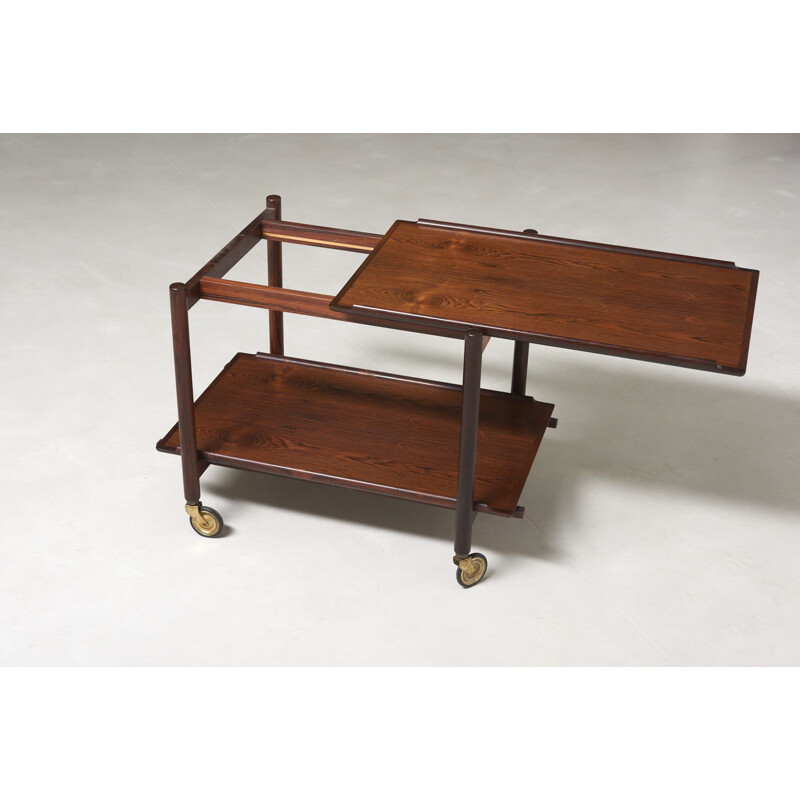 Vintage Trolley With Extendable Tray by Poul Hundevad, Denmark 1960s