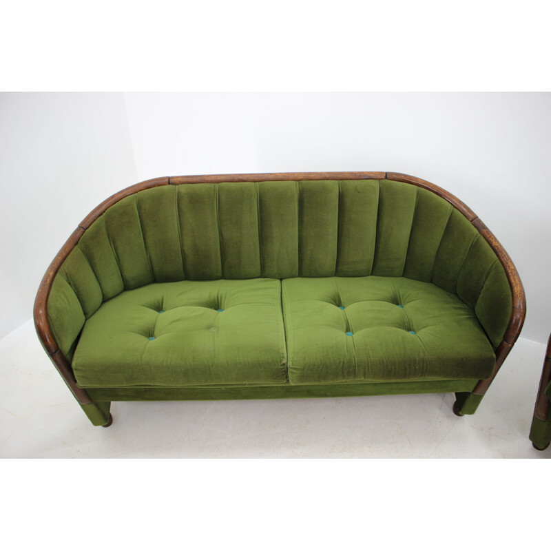 Vintage green fabric living room Italy 1950