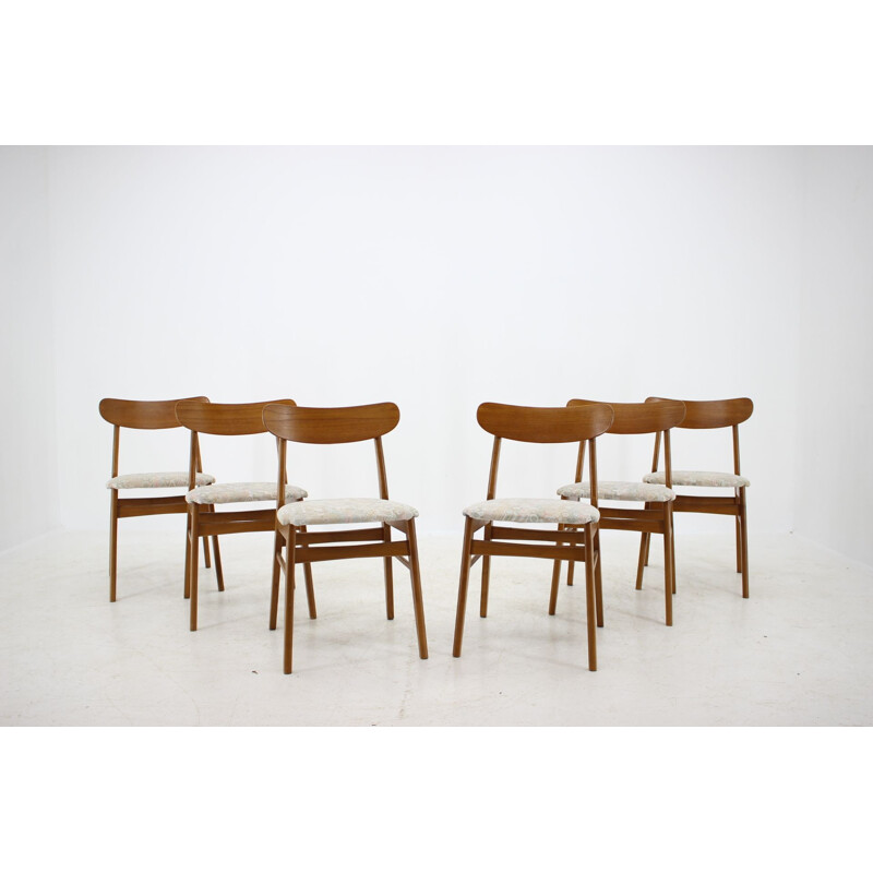 Lot de 6 chaises à manger vintage en teck , Danemark 1960