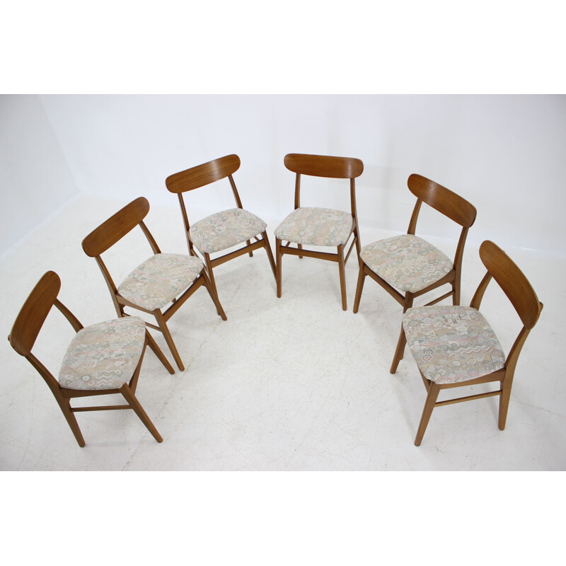 Set of 6 vintage Teak Dining Chairs, Danish 1960s