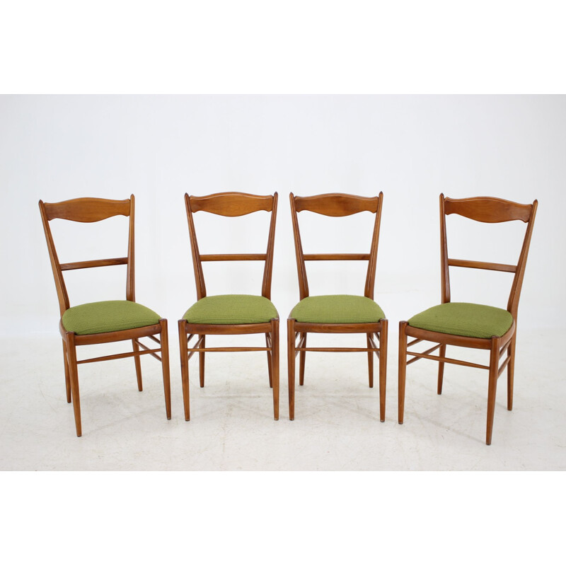 Set of 4 vintage beech dining chairs, 1960s