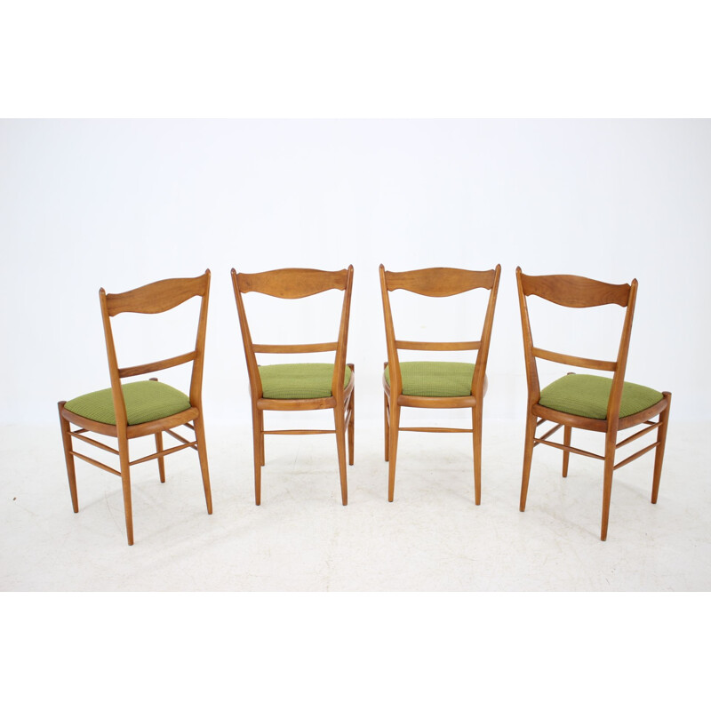 Set of 4 vintage beech dining chairs, 1960s