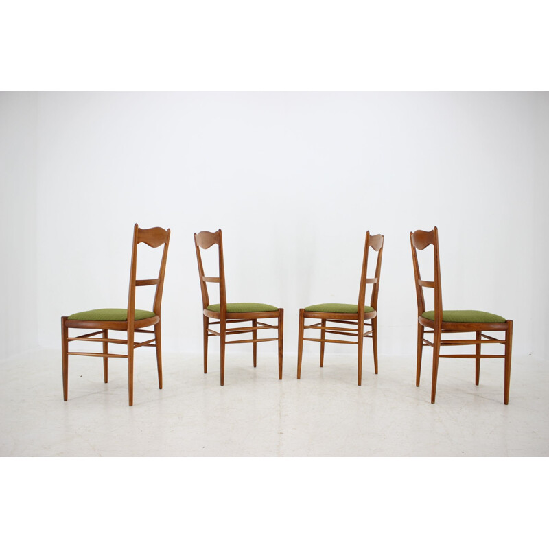 Ensemble de 4 chaises vintage en hêtre 1960