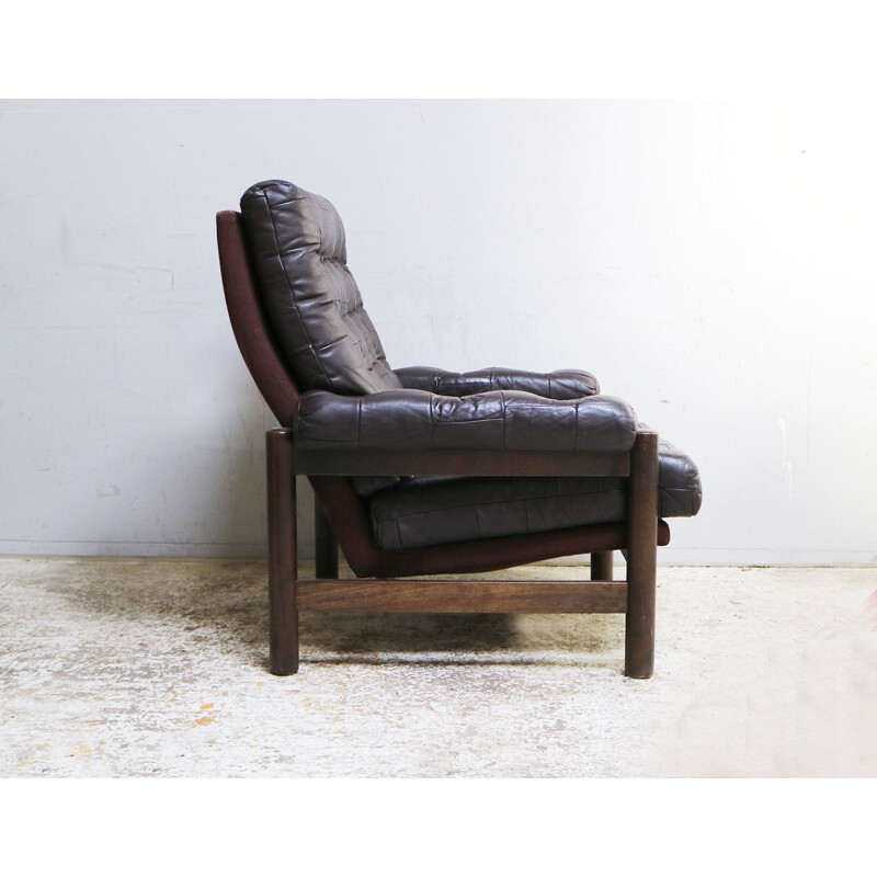 Mid century leather armchair Danish 1960s