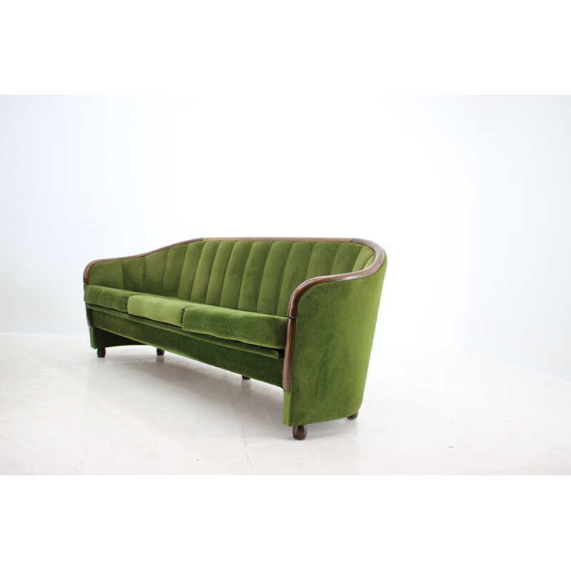 Vintage 3-seat sofa wood Italian 1950s