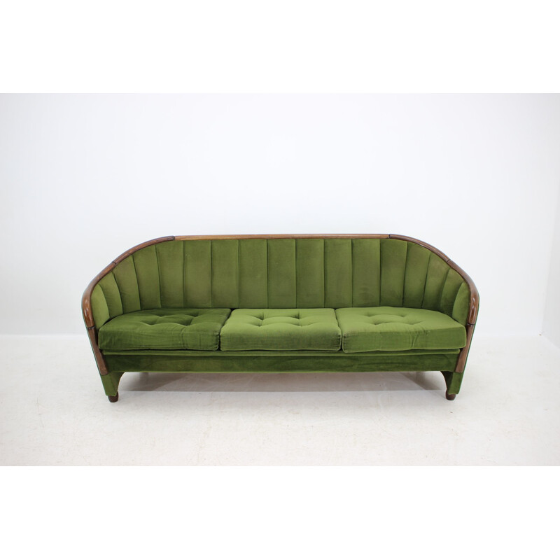 Vintage 3-seat sofa wood Italian 1950s
