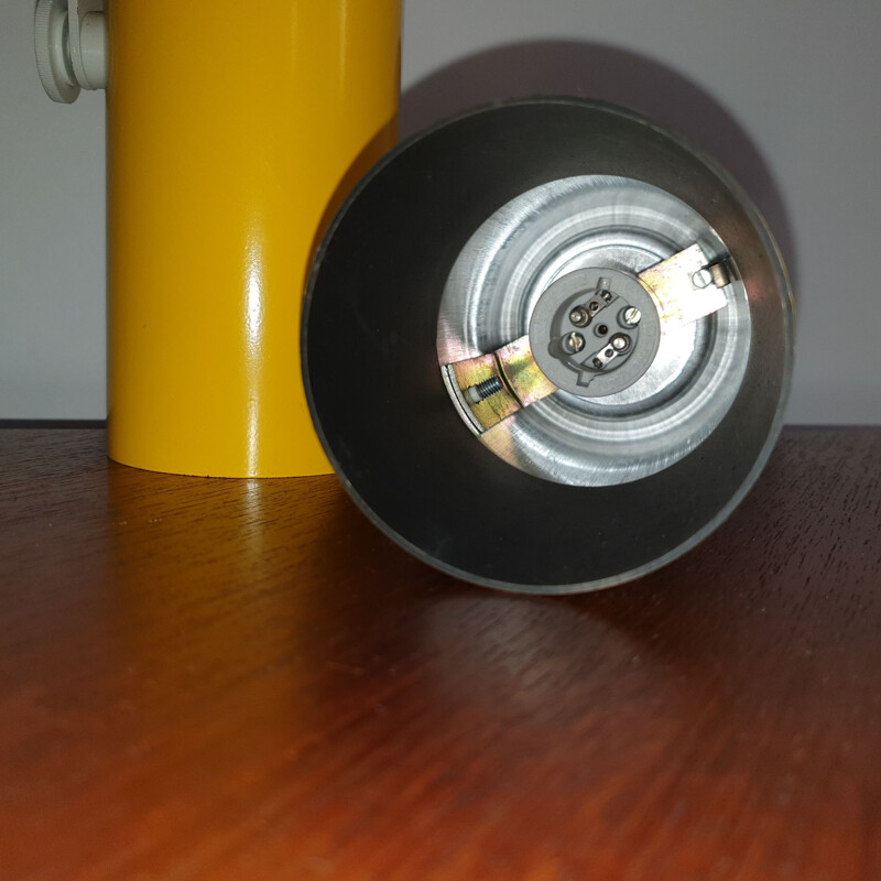 Pair of Yellow Concord ceiling track spotlights 1970s