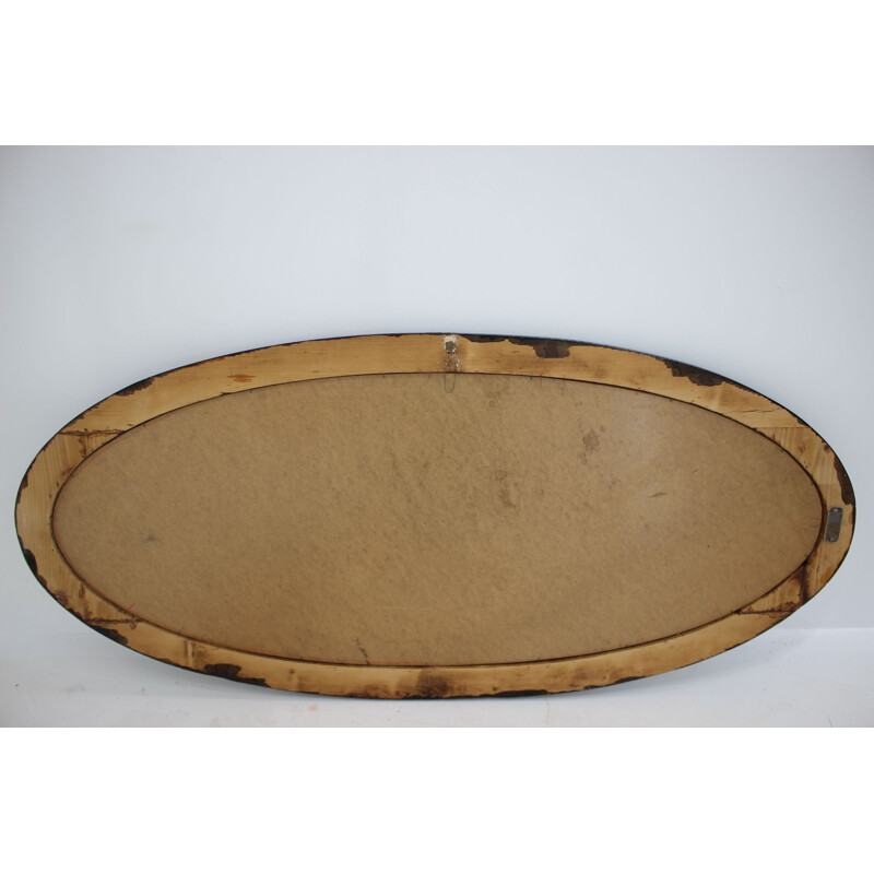 Miroir vintage en bois noir, Art Déco 1930