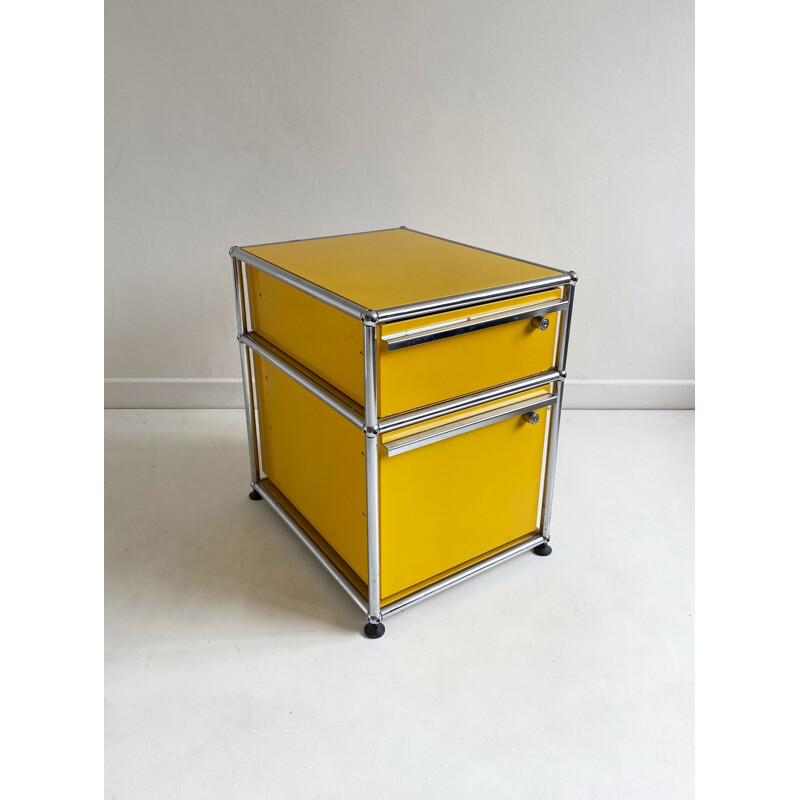 Vintage Steel 2 Drawer cabinet by Fritz Haller for USM Haller 1970