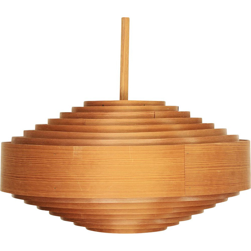 Vintage Pine pendant light T 547 by Hans-Agne Jakobsson for Ellysett AB. Sweden 1960s