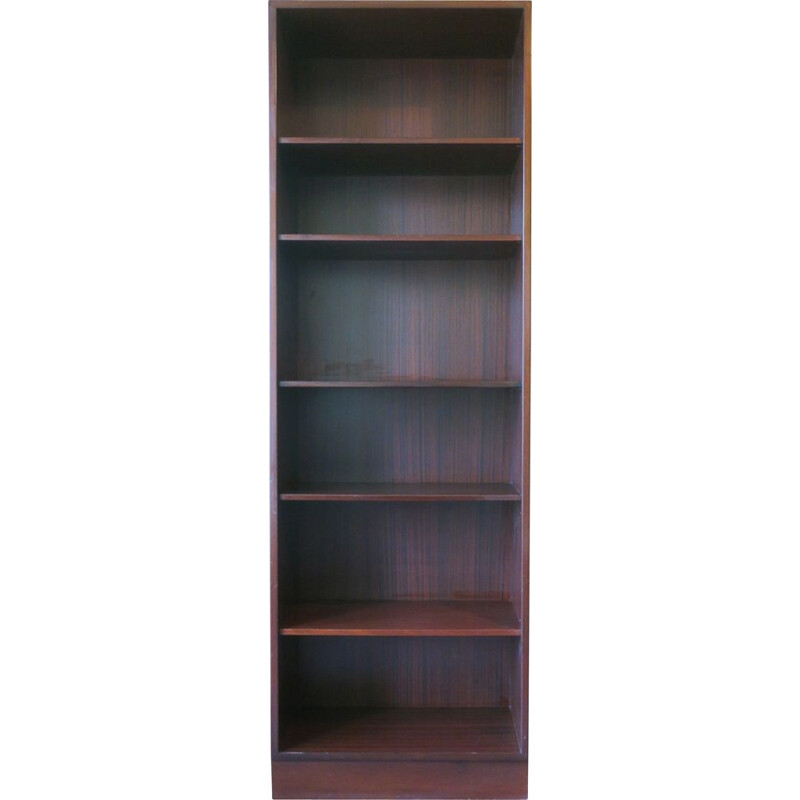 Vintage Wooden Narrow Bookcase by Poul Hundevad, Danish 1970