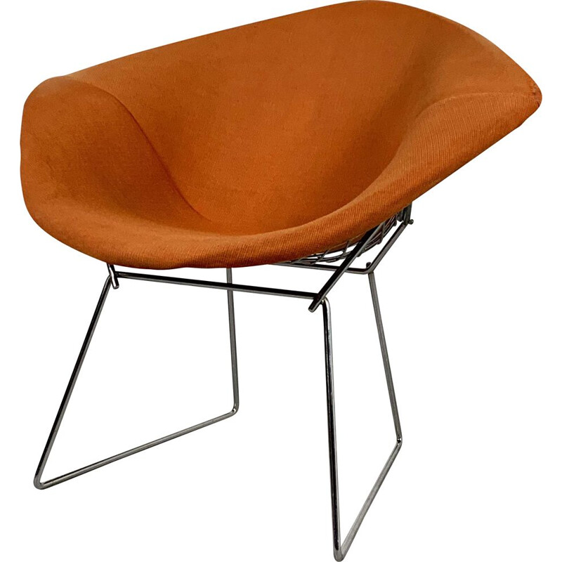 Vintage Orange Diamond Chair by Harry Bertoia for Knoll, 1970s