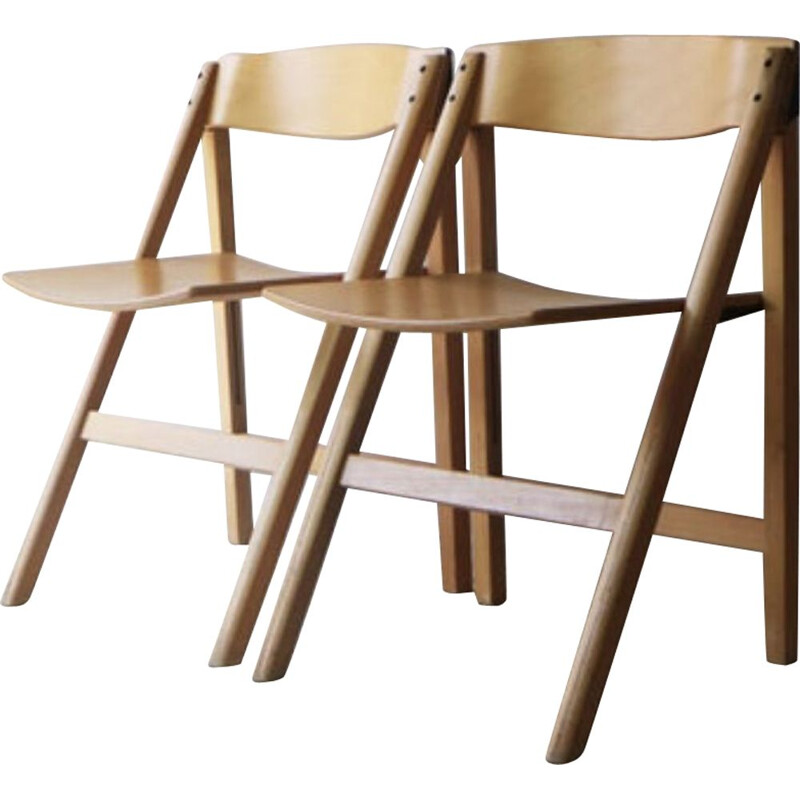 Set of Vintage Danish folding chairs by Holstebro Møbelfabrik 1970s