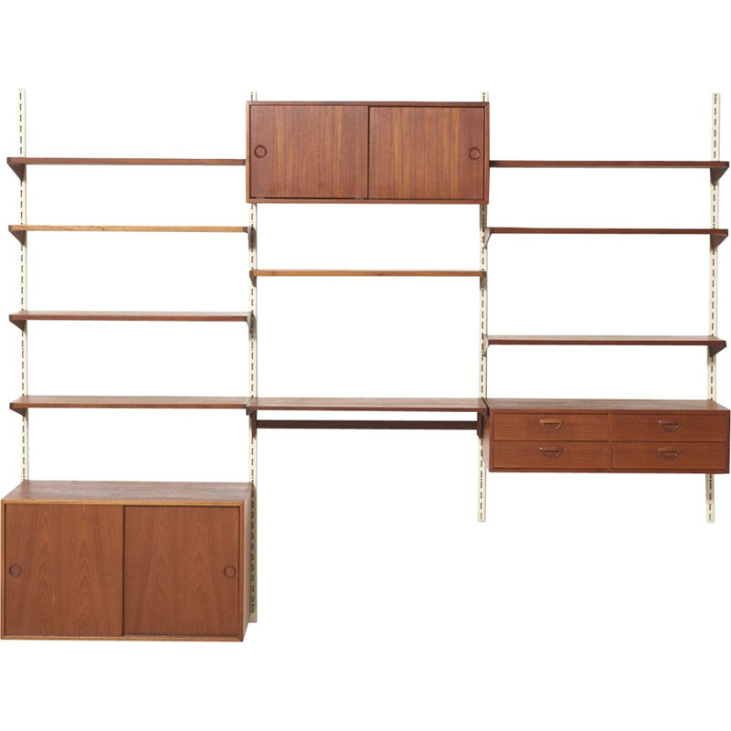 Vintage FM Wall Unit in Teak by Kai Kristansen, Denmark - 1960s