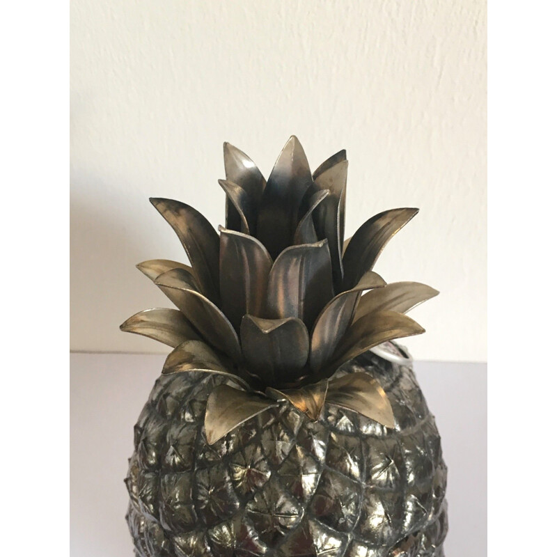 Vintage metal ice bucket Pineapple by Mauro Manetti 1970