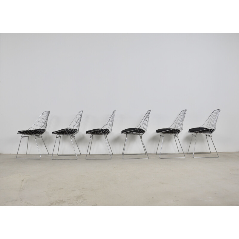 Set of 6 Vintage Wire SM05 Chairs by Cees Braakman and Adriaan Dekker for Pastoe, 1958