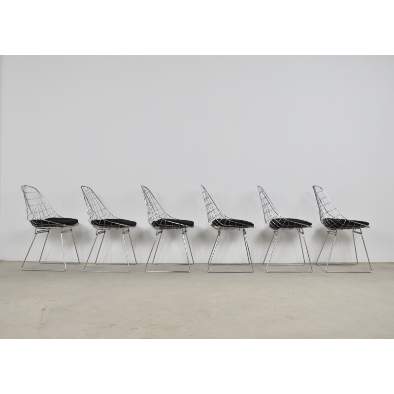 Set of 6 Vintage Wire SM05 Chairs by Cees Braakman and Adriaan Dekker for Pastoe, 1958