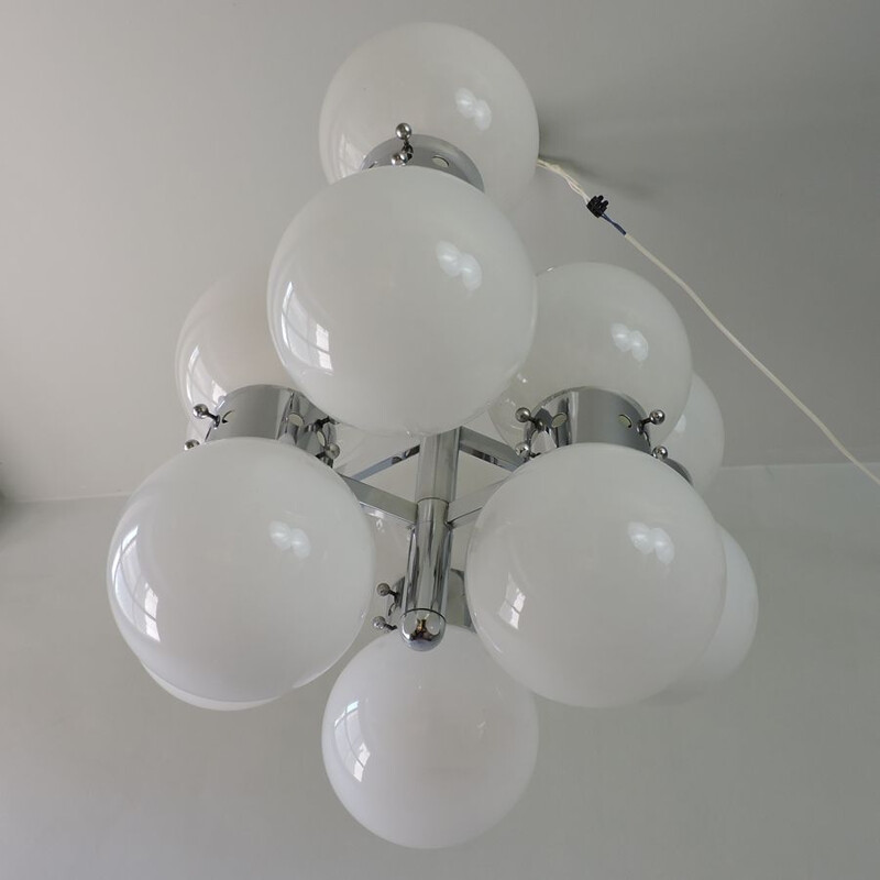 Vintage chandelier murano Carlo NAZON for Mazzega Italy 1970