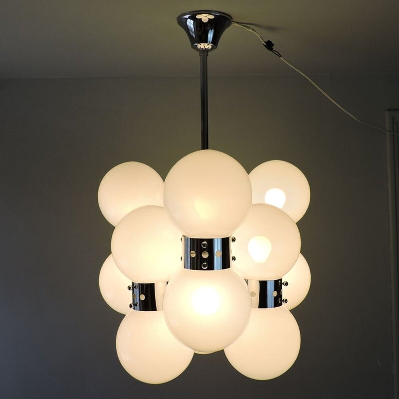 Vintage chandelier murano Carlo NAZON for Mazzega Italy 1970