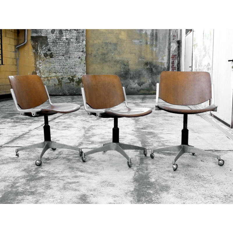 Set van 3 antieke stoelen Anonima Castelli , Giancarlo Piretti 1960