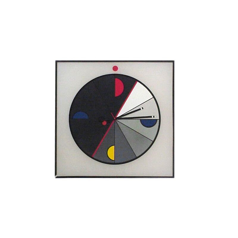 Vintage clock by Kurt B.Del banco for Acerbis kloks Morphos, Italy 1980