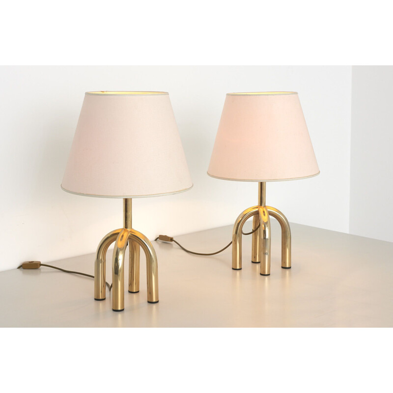 Pair of vintage Table Lamps in Brass 1970