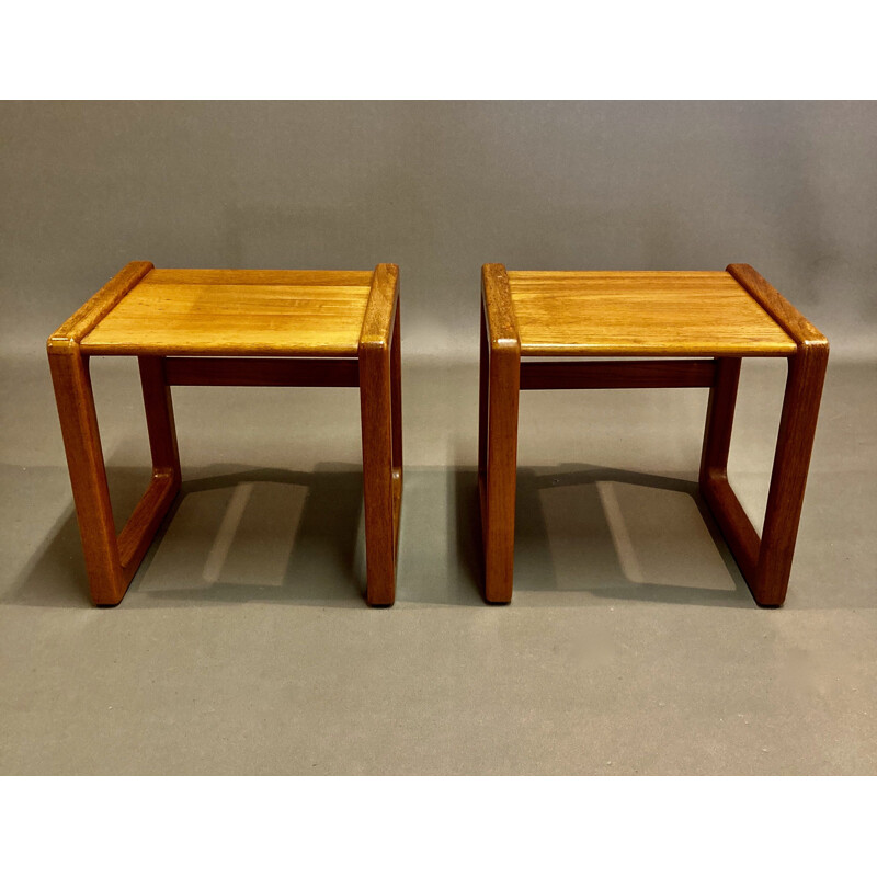 Pair of vintage side tables or  bedside tables scandinavian 1950s