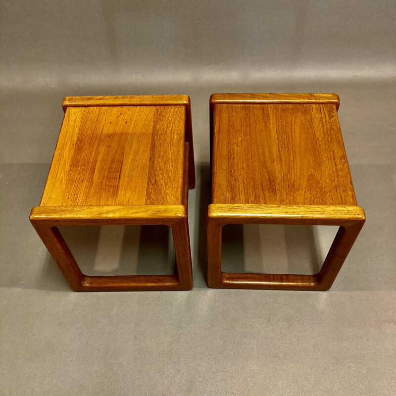 Pair of vintage side tables or  bedside tables scandinavian 1950s