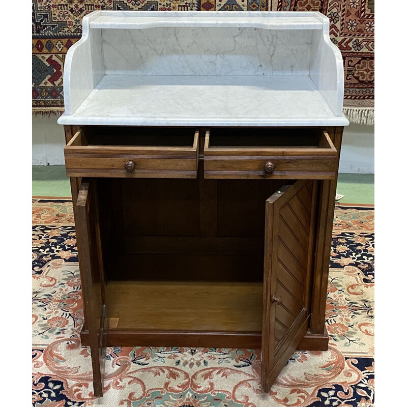 Vintage pine pitch pine and marble top cabinet 1930's