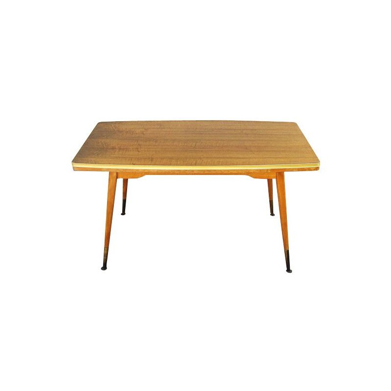 Table vintage en bois clair, réglable en hauteur - années 60
