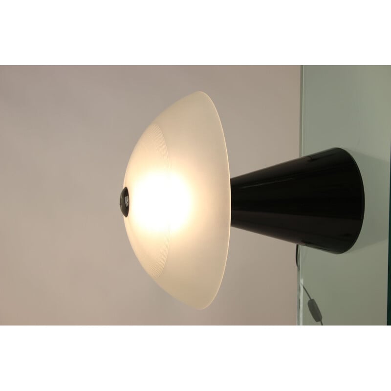 Mid Century Murano Glass White Table Lamp  of Dekslamp 