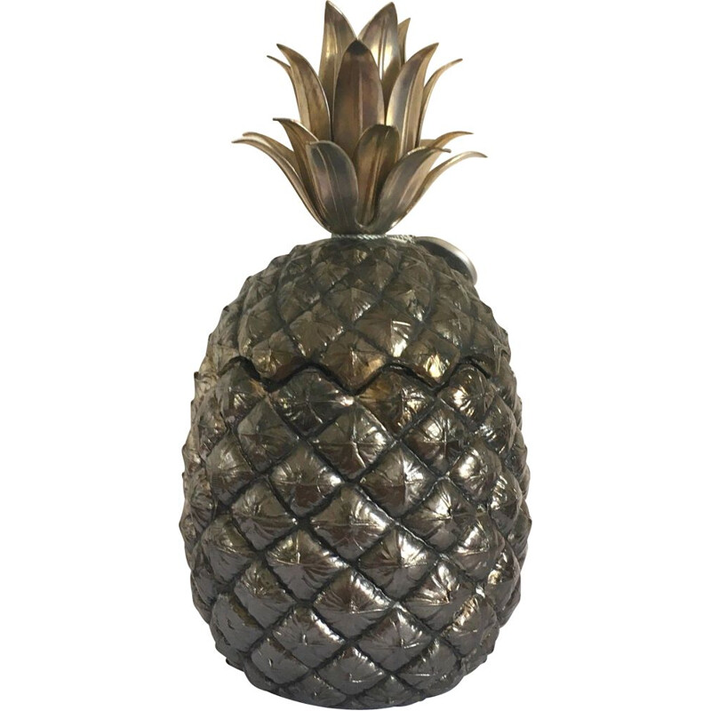 Vintage metal ice bucket Pineapple by Mauro Manetti 1970