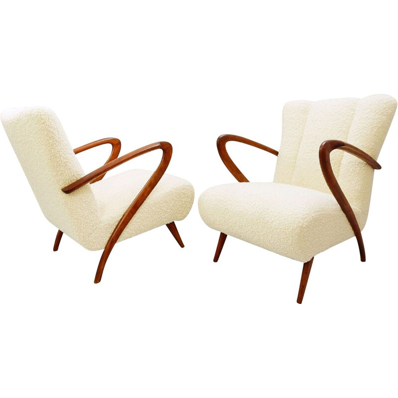 Pair of Vintage Armchairs Guglielmo Ulrich, Italy 1950
